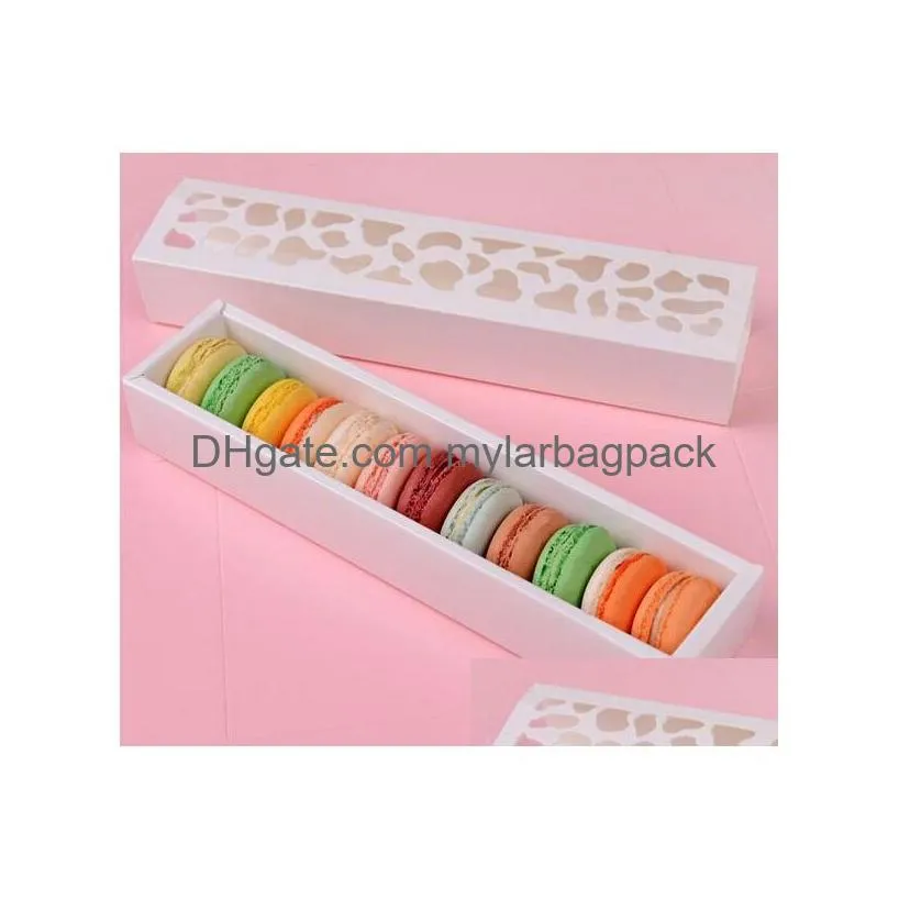 freeshipping 100pcs wedding luxury hollow macarons container/ chocolate box /candy packaging