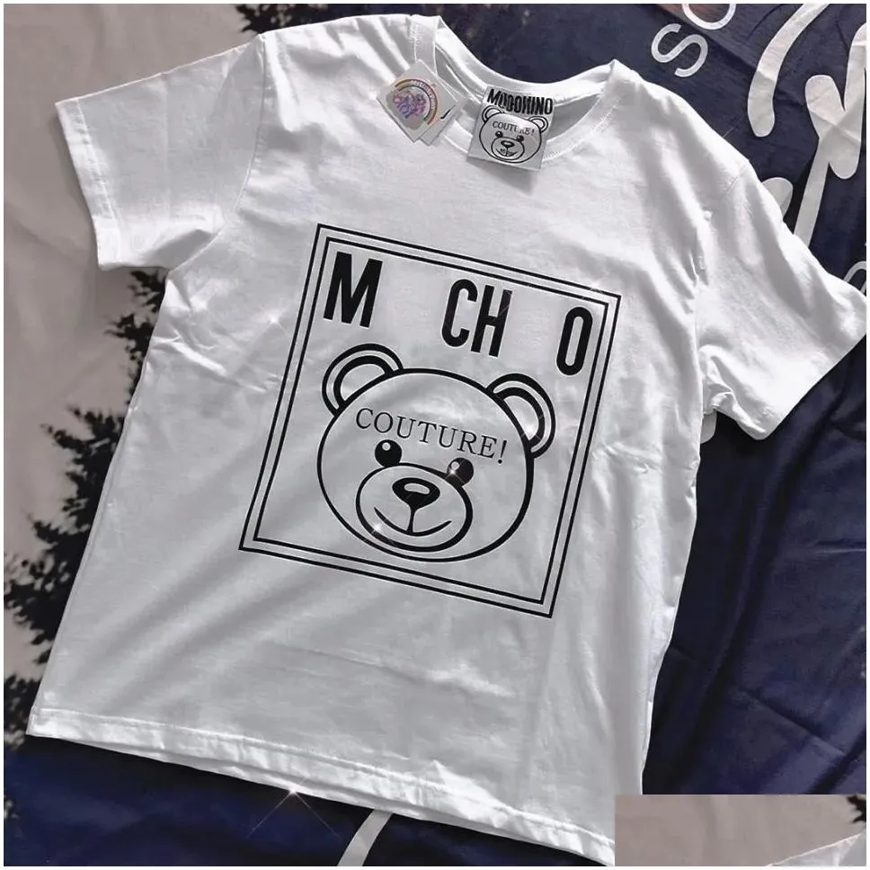 italy brands comfort colors t shirts plush bear letter graphic print leisure fashion durable quality couple designer black white mens womans clothing tee