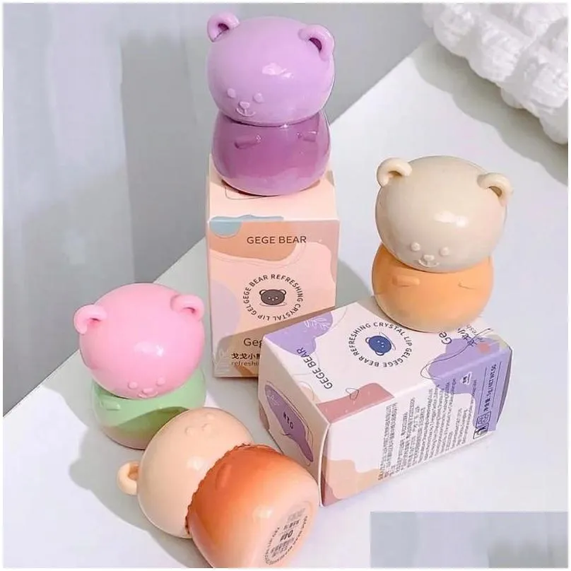 lip gloss korean cosmetics pink purple chubby bear glaze water light lipstick pumpkin velvet liquid makeup tool