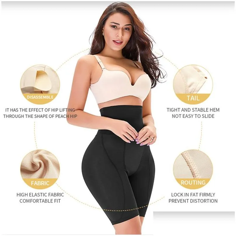 high waisted waist trainer shapewear body tummy shaper fake ass butt lifter booties hip pads enhancer booty lifter thigh