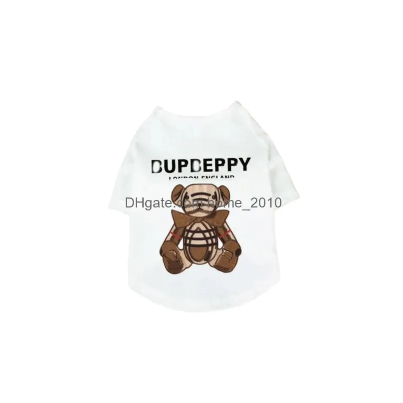 summer pet clothes designer pet coat teddy poodle luxurys puppy fashion t shirt bear printed letter dog clothes pure cotton