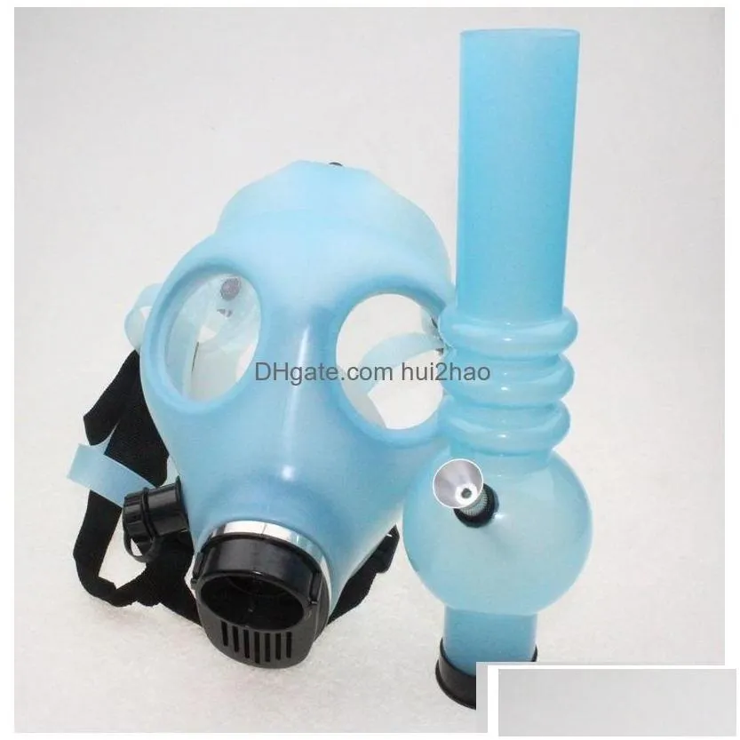 Smoking Pipes Gas Mask Bong Both Glow In The Dark Water Shisha Acrylic Pipe Sille Hookah Tobacco Tubes Wholesale Drop Delivery Home