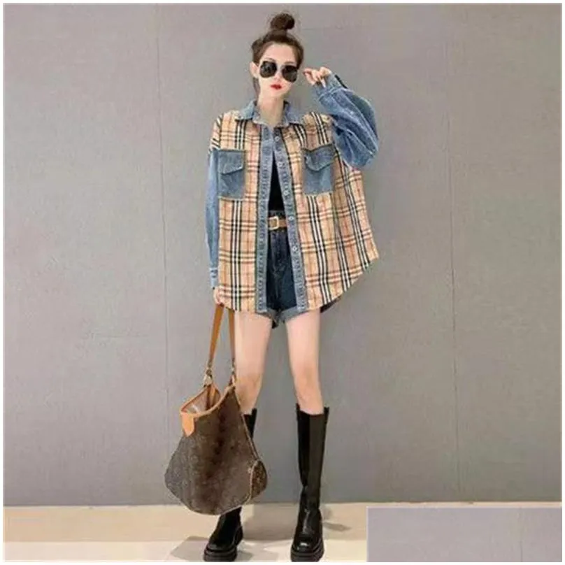 women`s blouses shirts women fashion plaid print shirt lady long sleeve blouse turn down collar button design casual tops