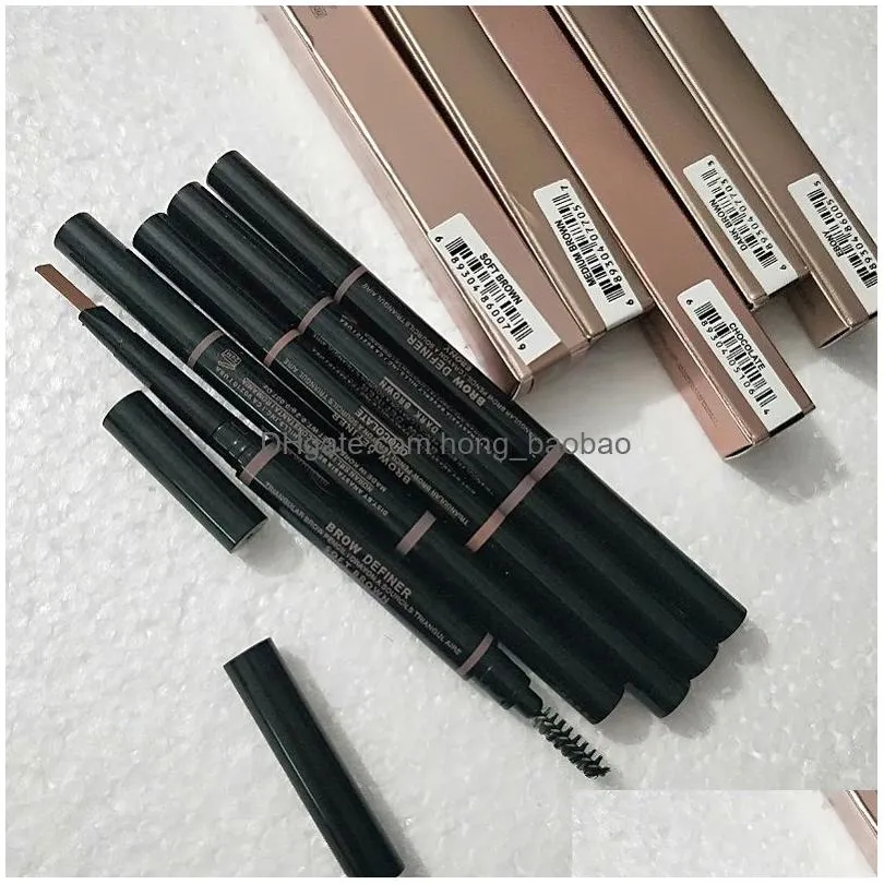  makeup double eyebrow pencil crayon ebony soft brown dark medium brown chocolate