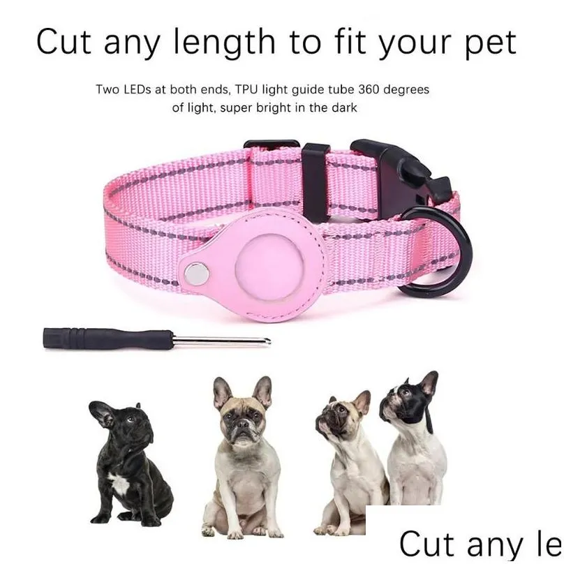 Dog Collars & Leashes Dog Collars Leashes For  Case Cat Collar Gps Finder Nylon Colorf Protective Air Tag Tracker Accessoriesdog5 Otcxa