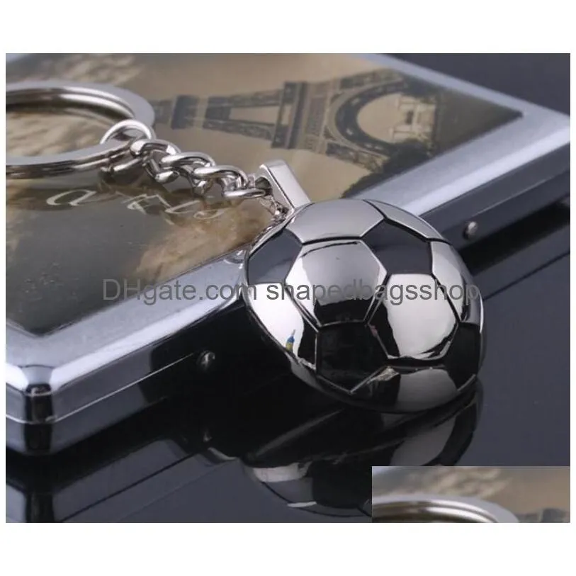 100pcs metal soccer keychain men`s novelty trinket zinc alloy football key ring funny gifts#198