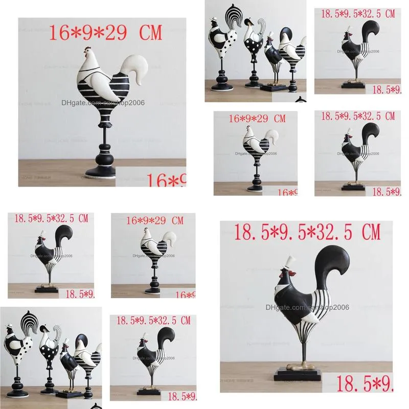 crafts creative resin chicken statue vintage cock hen statue home decor tv cabinet crafts room decoration garden resin animal