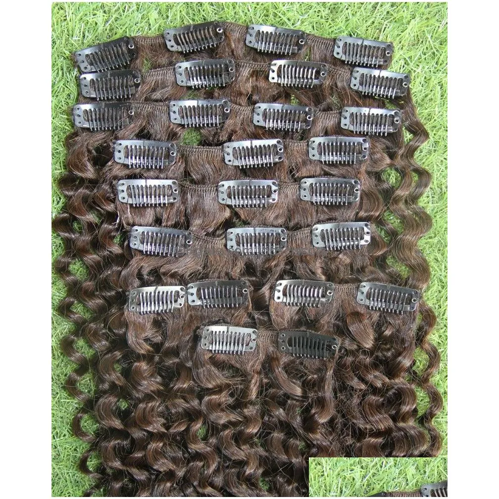 Kinky Curly african american clip in human hair extensions 9pcs 100g afro kinky clip in extensions4158618