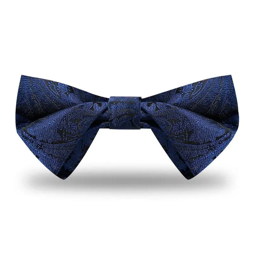 bow ties 2022 designer brand retro bowtie for men italian style groom wedding party butterfly tie polyester silk two layer gift box