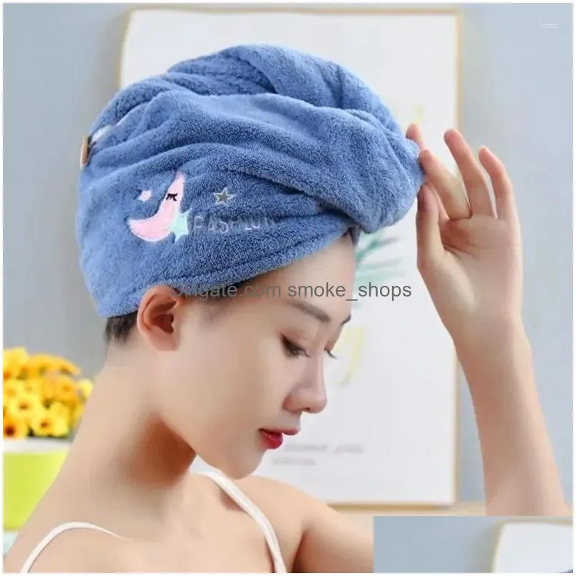 towel women girls magic microfiber shower cap bath hats for dry hair quick drying soft lady turban head