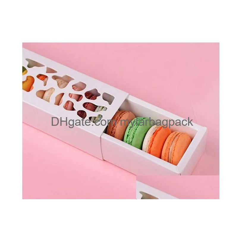 freeshipping 100pcs wedding luxury hollow macarons container/ chocolate box /candy packaging
