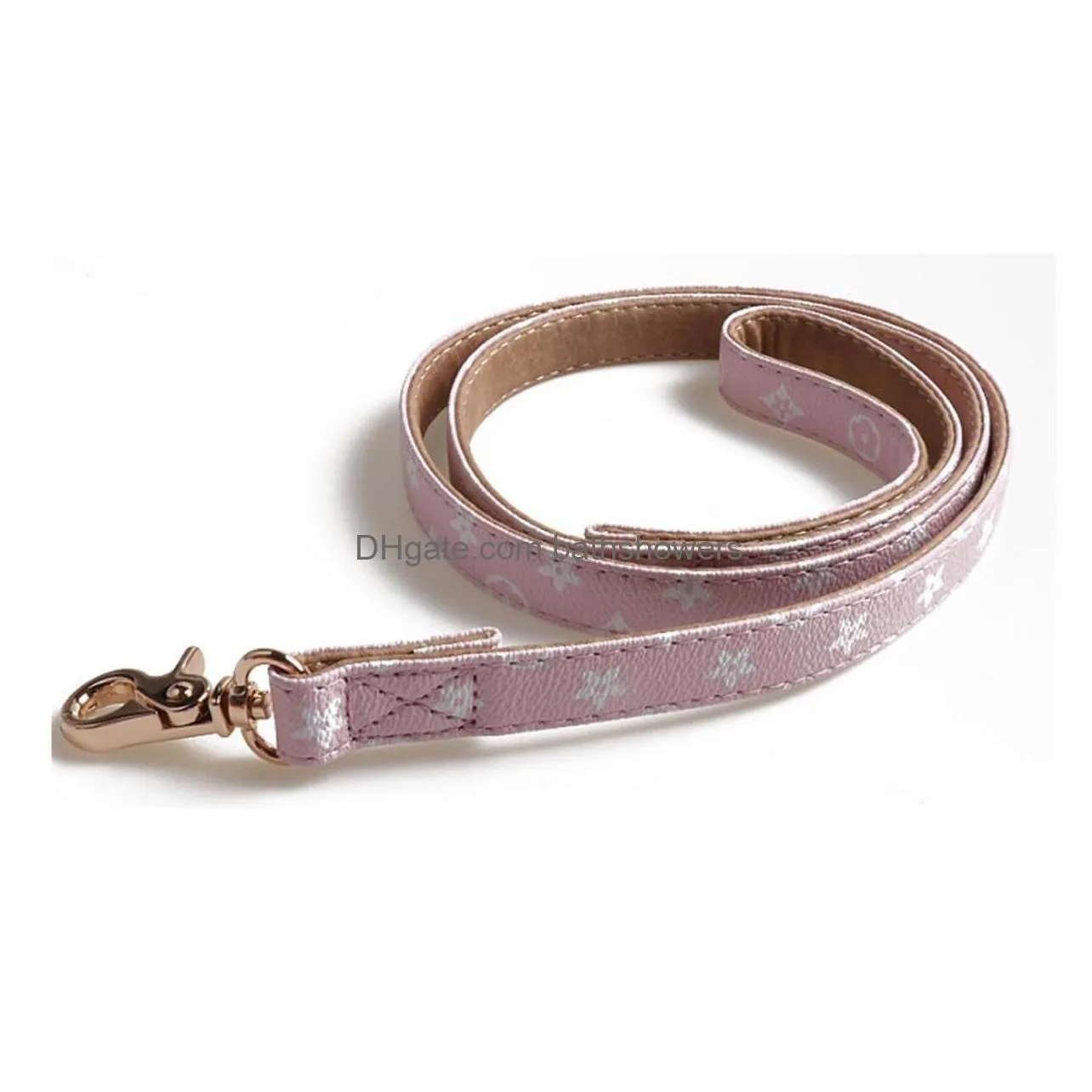 Dog Collars Leashes Dhs Luxury Designer Collar Pattern Pu Leather Pets Adjustable Brand Cat Outdoor Personality Pet Accessories Dr