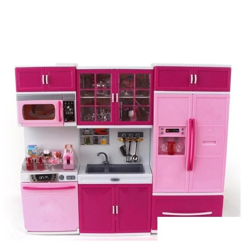 kitchens play food kids large children /27s kitchen with sound and light girls pretend cooking toy set pink simation cupboard gift
