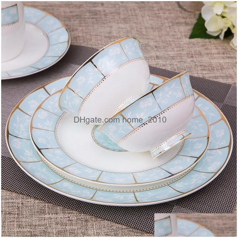 dinnerware sets tableware european bone china set bowl and plate combination chinese eating ceramic