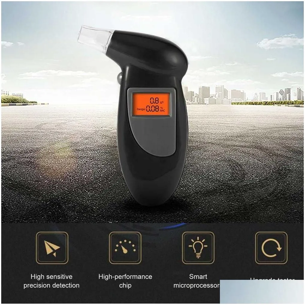 lcd display digital alcohol tester professional police alert breath alcohol tester device breathalyzer analyzer detector test df