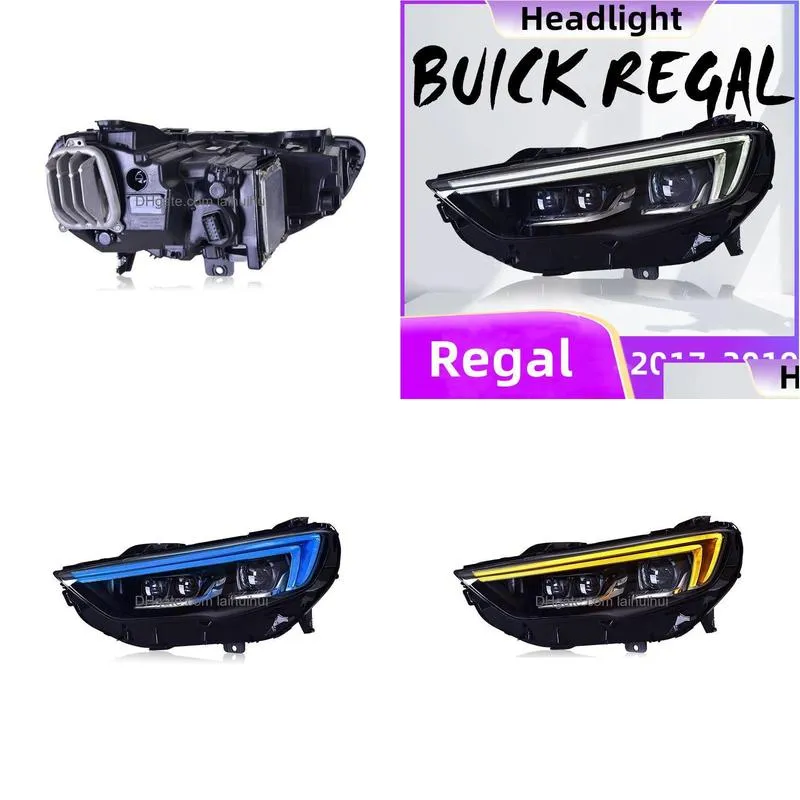 car styling headlights for buick regal 20 17-20 19 led headlight assembly modified with laser lens front light