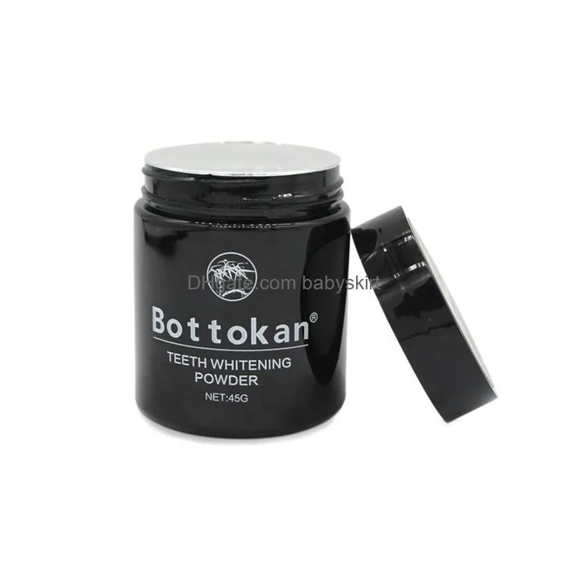 45g hardcover color box teeth whitening black activated carbon bamboo charcoal tooth powder