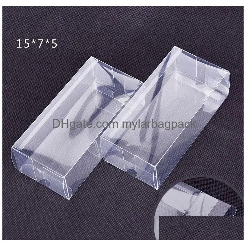 large rectangular transparent plastic folding box/clear pvc packaging box sample/gift/crafts display boxes w7167