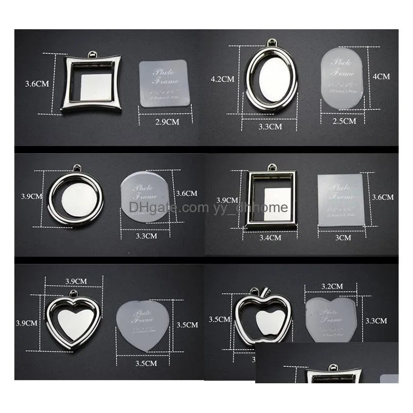 p o frame keychain round heart oval rhombus shape metal alloy keychain key chain keyring car keychains couples keyring gift