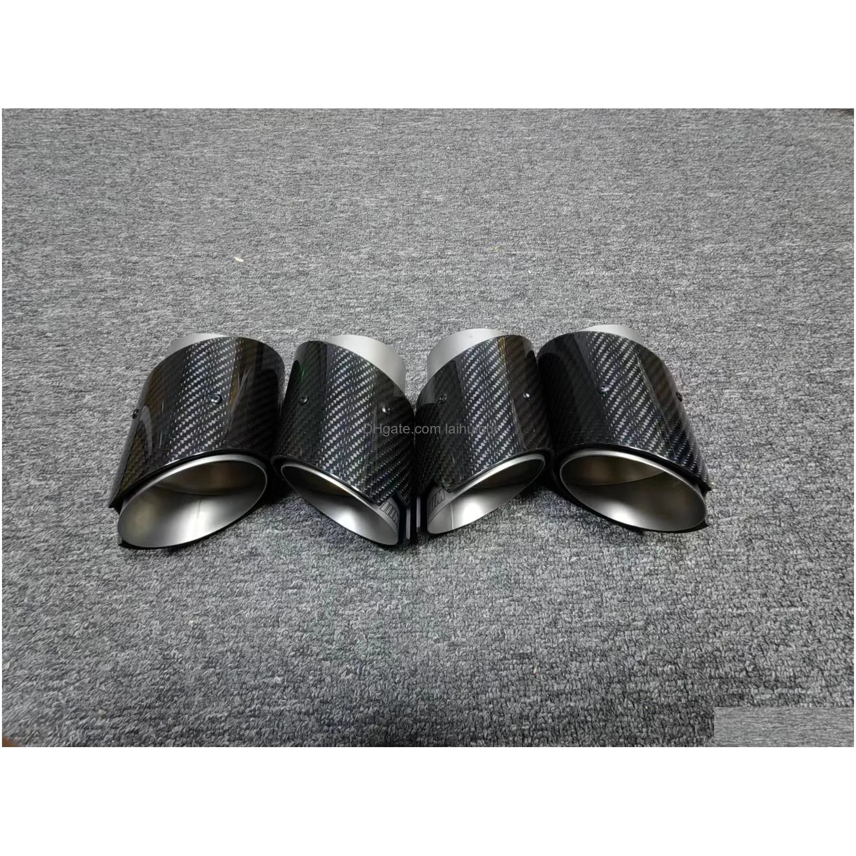 glossy carbon fiber exhaut tip fits for bmw g80 m3 g82 g83 m4 performance frosted stainless steel exhaust system muffler pipe