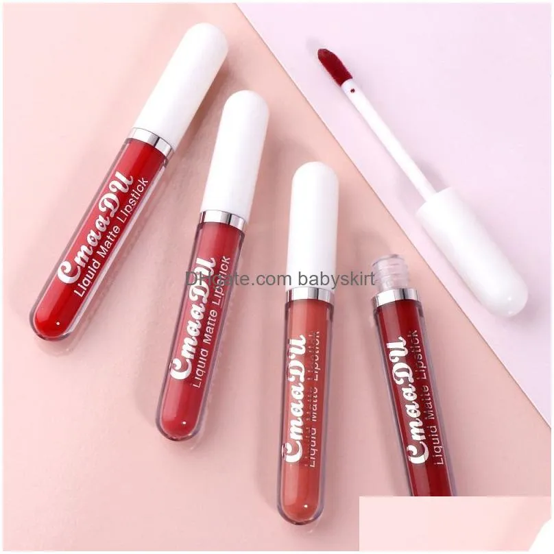 Fashion Matte Lip Gloss Sets Natural Moisturize Waterproof Lasting Velvet Sexy Red Liquid Lipstick Beauty Cosmetic lipgloss