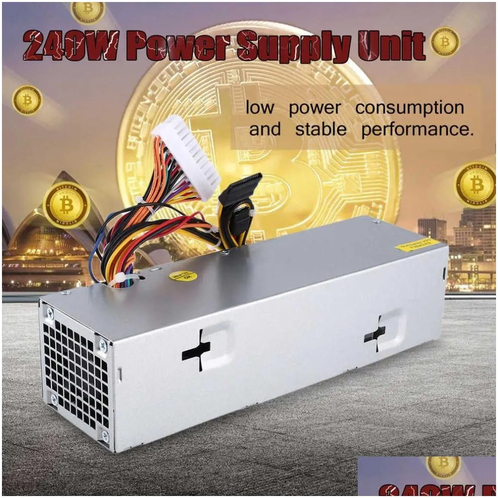 new 240w desktop power supply car unit psu for dell optiplex h240es-00 h240as-00 ac240es-00 ac240as-00 l240as with cooling fan