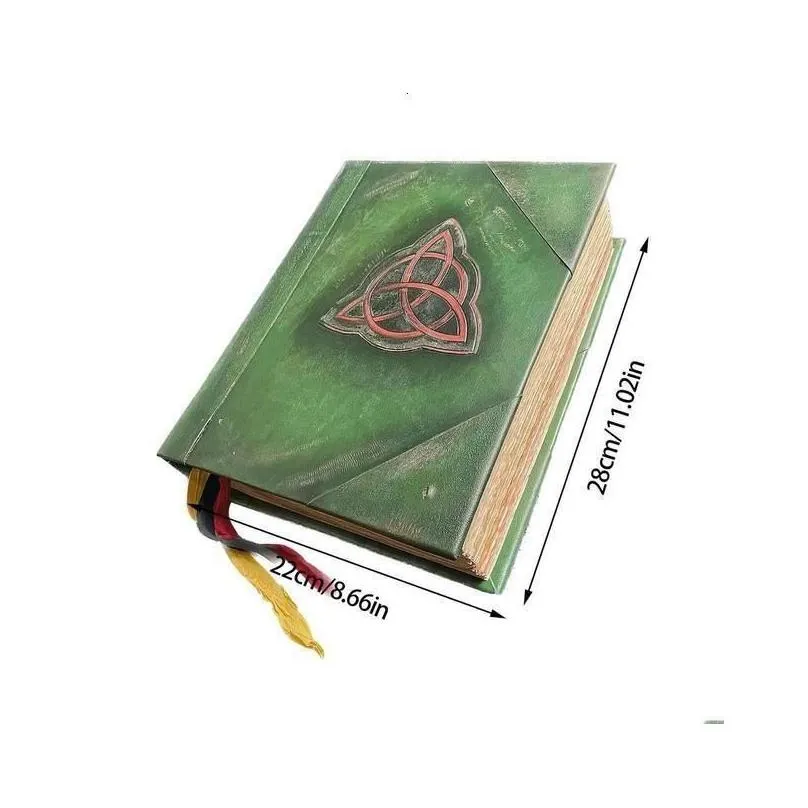 Decorative Objects Figurines Charmed Book Of Shadows Retro Green Er Ancient Stories Bound Journal 350 Pages Spellbook Magic Gift D