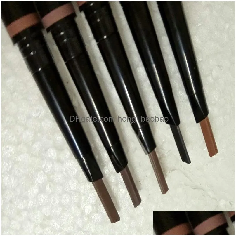 instock makeup eyebrow enhancers skinny brow pencil gold double ended with brush 5 color ebony/medium/soft /dark/chocolate