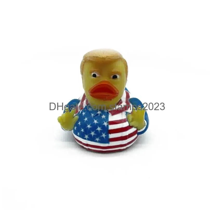 pvc flag trump duck party favor bath floating water toy party decoration funny toys gift