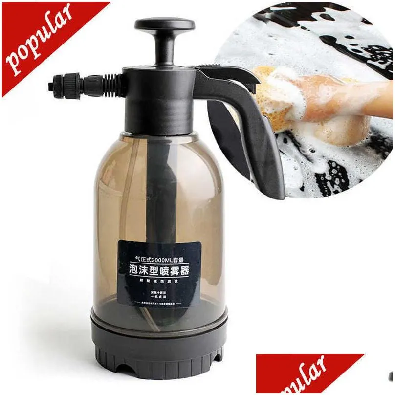 new 2l hand-held foam sprayer car wash foam watering can air pressure sprayer plastic disinfection water bottle car cleaning tools