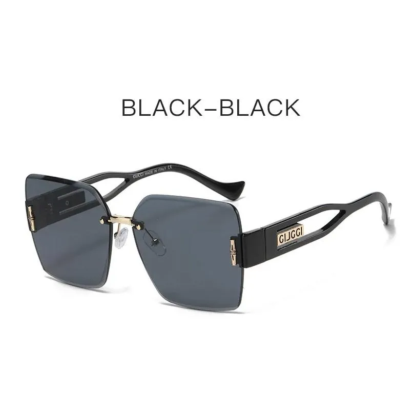 super deal rimless rectangle g sunglasses tinted frameless eyewear vintage transparent rectangle glasses for women men