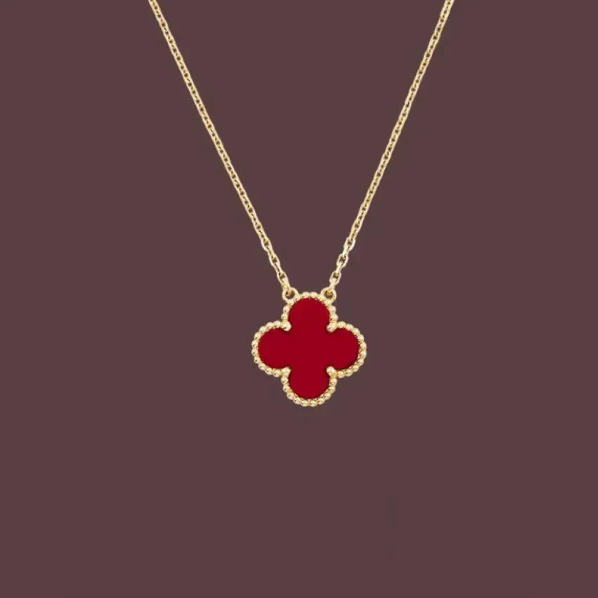 Luxury Fashion Pendant Necklace Women's Elegant 4-flower jewelry Necklace High Quality Necklace Designer Jewelry 18K Gold Plated Cute Girl Gift