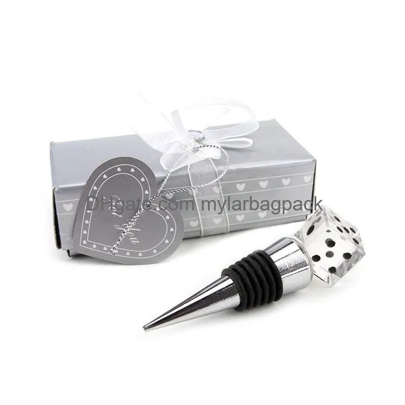 las-vegas themed crystal dice bottle stopper event party supplies wedding & bridal shower favors free shipping wen5031