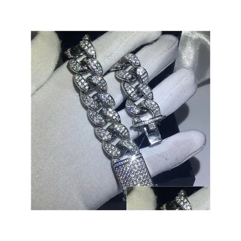 Tennis 20 Style Sparkling Luxury Jewelry 925 Sterling Sier Mti Shape White Topaz Cz Diamond Gemstones Women Wedding Bracelet For Drop Otqik
