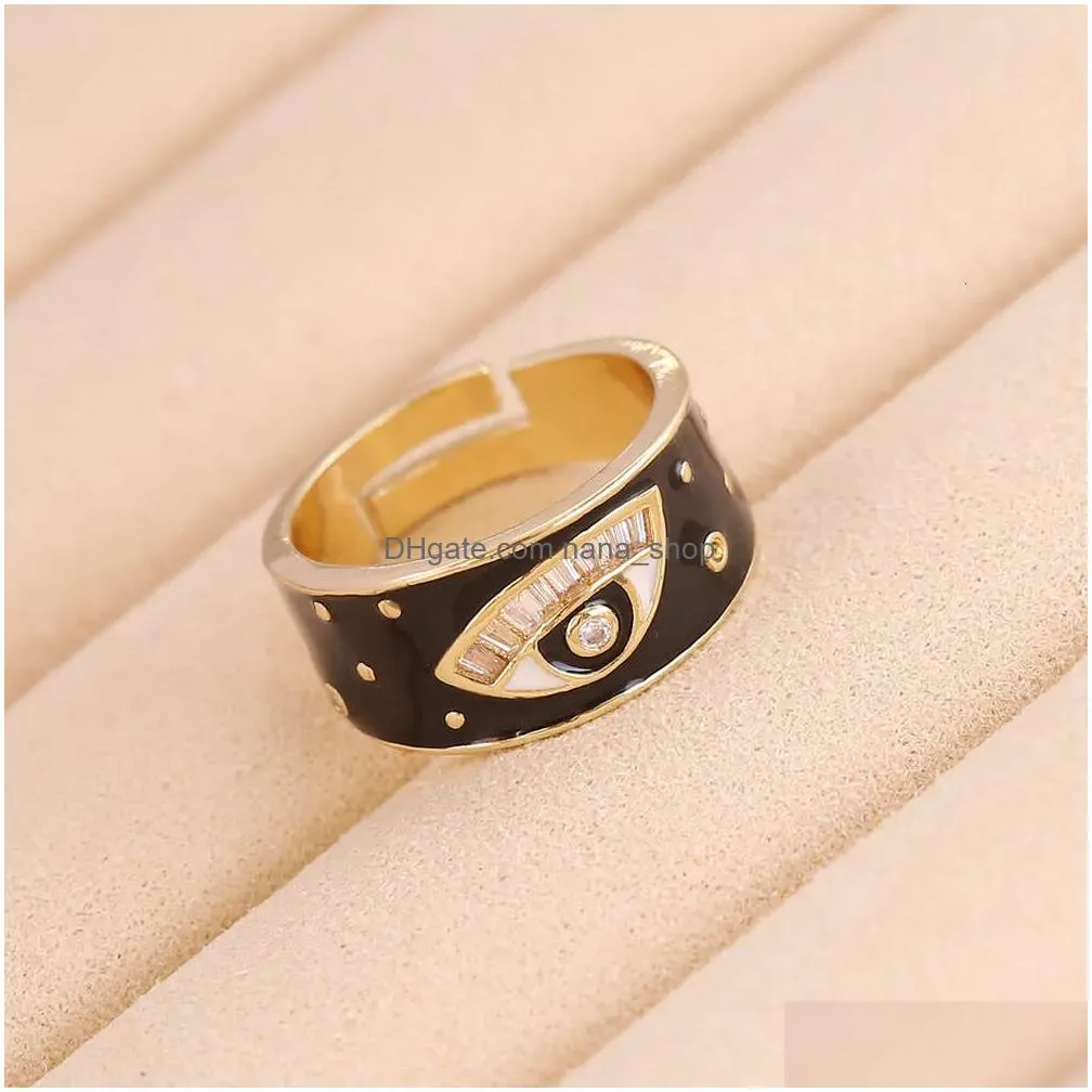 Devil`s Eye Female Personality Color Zirconia Love Women`s Ring Bohemian Handicraft R50