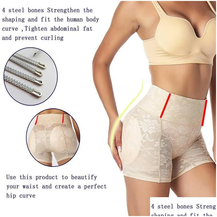 sexywg ladies lifter high waist hip padded panty body shaper fake butt pad shapewear model panties257e9543895