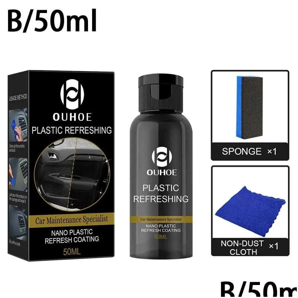 new car maintenance specialist plastic refresh coating refurbish agent cleaning products restorer cleaner with sponge towel kit