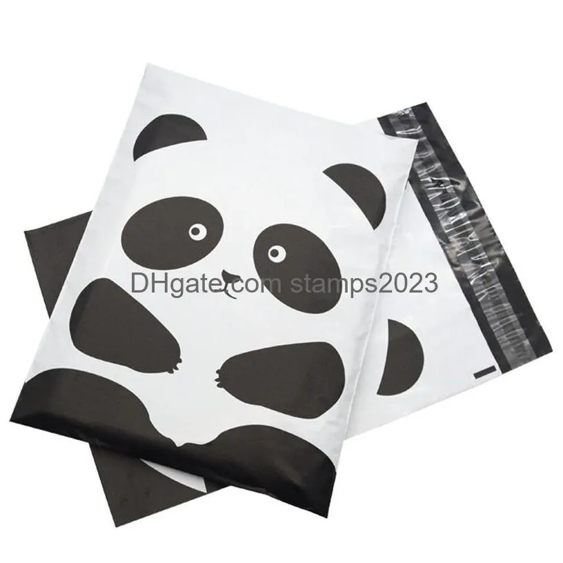 wholesale panda storage bags logistics packaging courier bag shopping transport mylar postal business holiday party