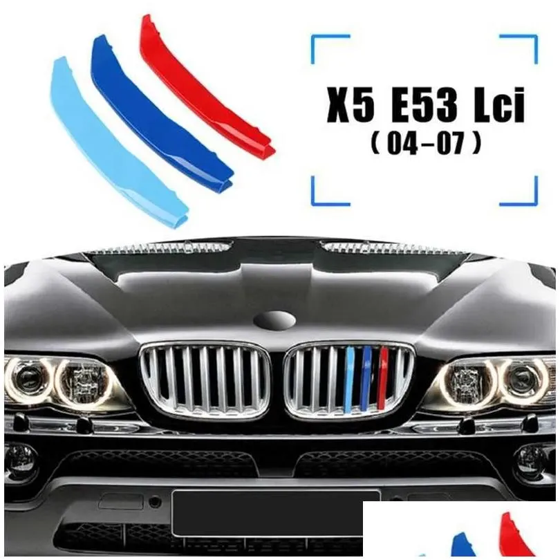 new 3pcs car front grille m power for bmw x1 e84 f48 x3 f25 g01 x4 f26 g02 x5 e70 f15 g05 x6 e71 f16 racing front grille trim strips