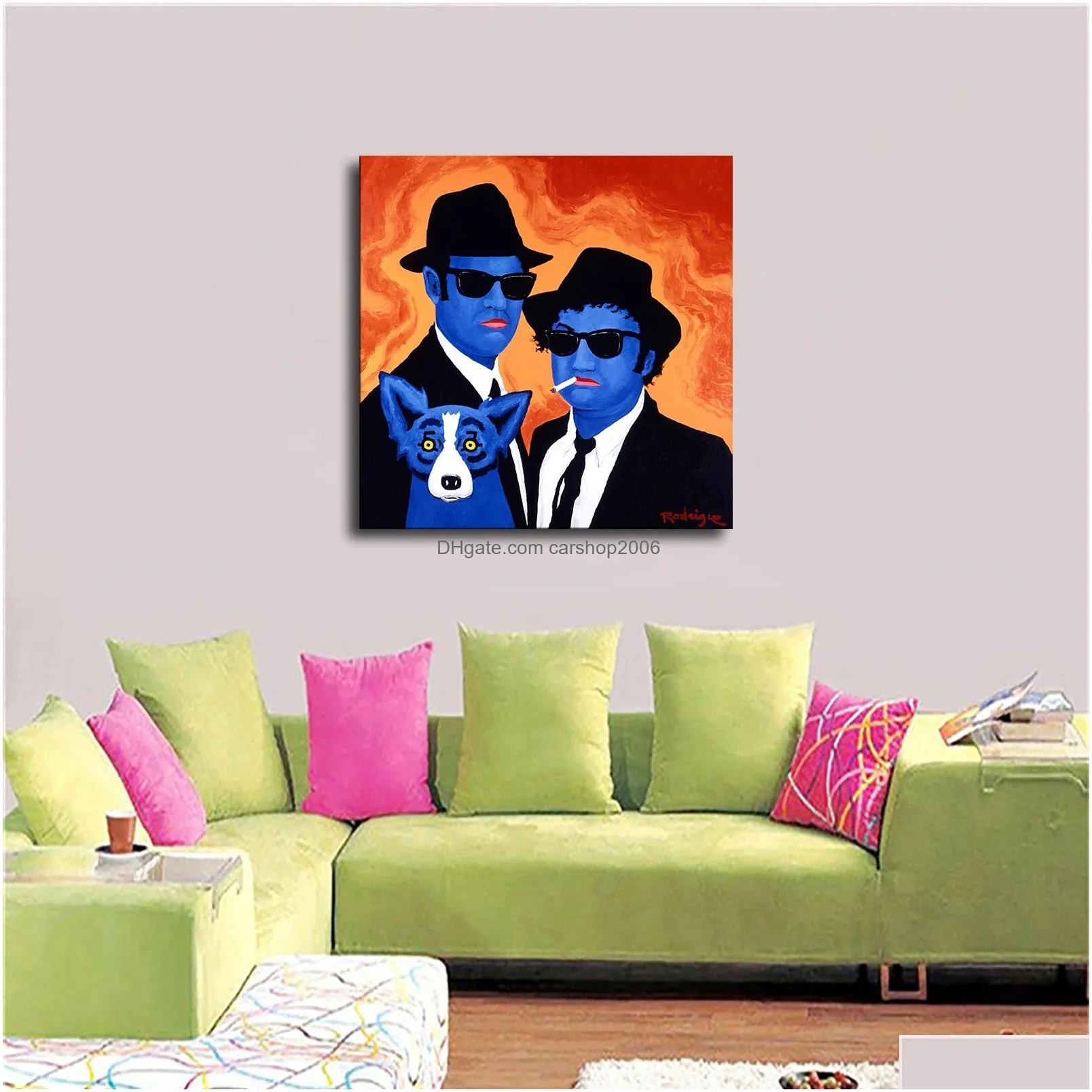 george rodrigue blue dog 22hd canvas print home decor art painting unframedframed7399509