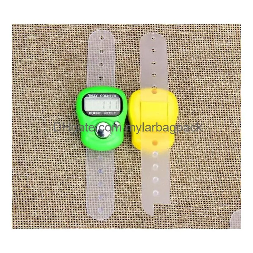 wholesale mini hand hold band tally counter lcd digital screen finger ring electronic head count tasbeeh tasbih boutique sn6877