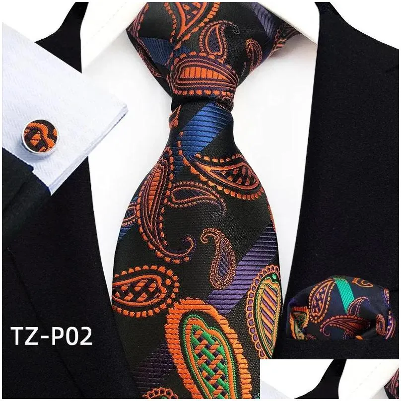 Bow Ties Tie Mens Business Banquet Formal Dress Wedding Pattern Green Hand Polyester Jacquard Fabric Wholesale Drop Delivery Otu91