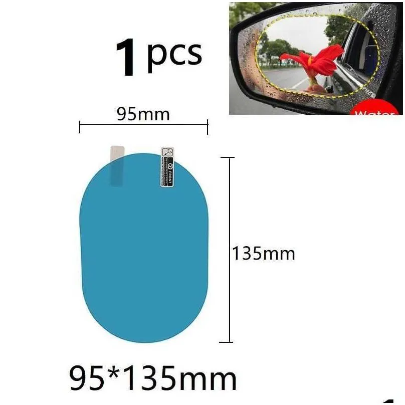 new new 1pcs car sticker rainproof film for car rearview mirror rain film clear sight in rainy days anti-glare auto film