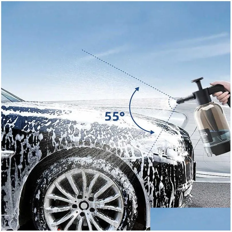 new 2l hand-held foam sprayer car wash foam watering can air pressure sprayer plastic disinfection water bottle car cleaning tools