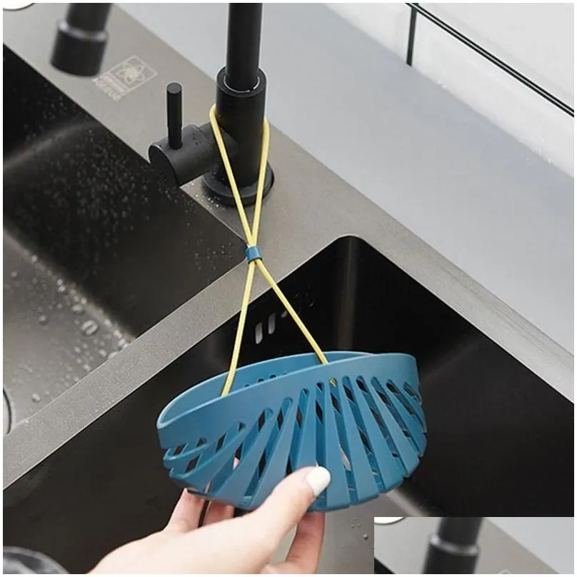 Other Home & Garden Fast Drain Sponge Holder For Kitchen Sink Scouring Pad Stand Basket Durable Storage Shell Organizers Drop Delivery Otr9L