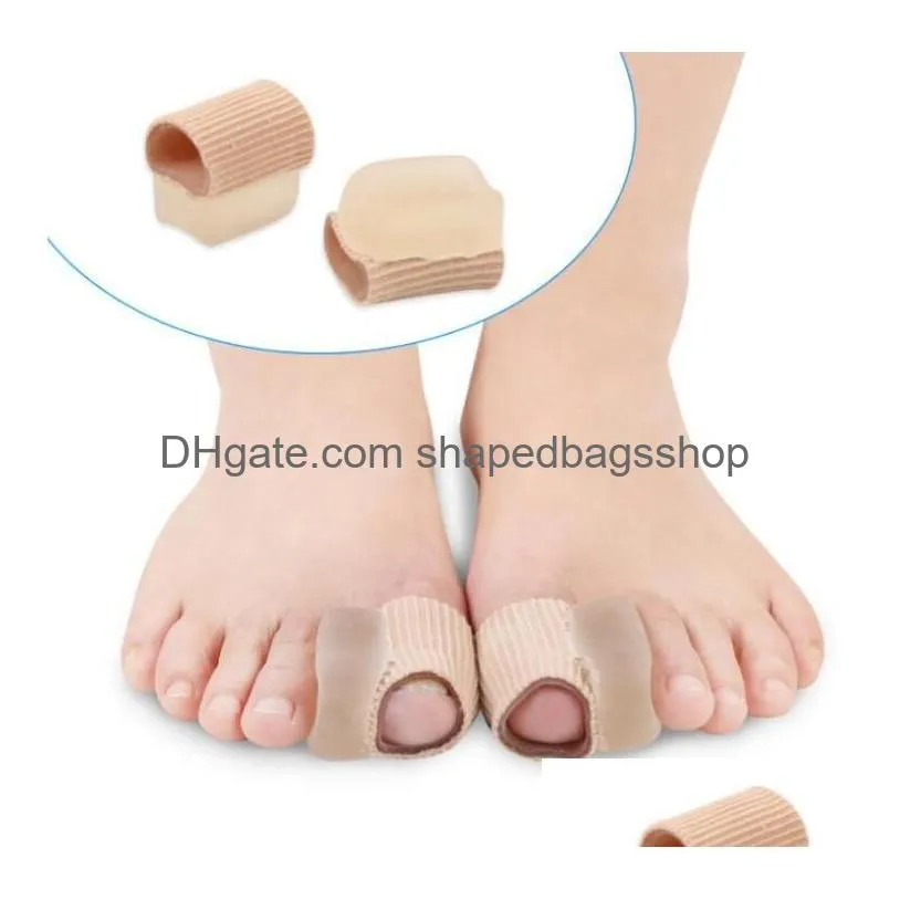 100pcs/lot toe separator tube bandage toe separators finger hallux valgus correction pedicure device straightener feet care tool sl16