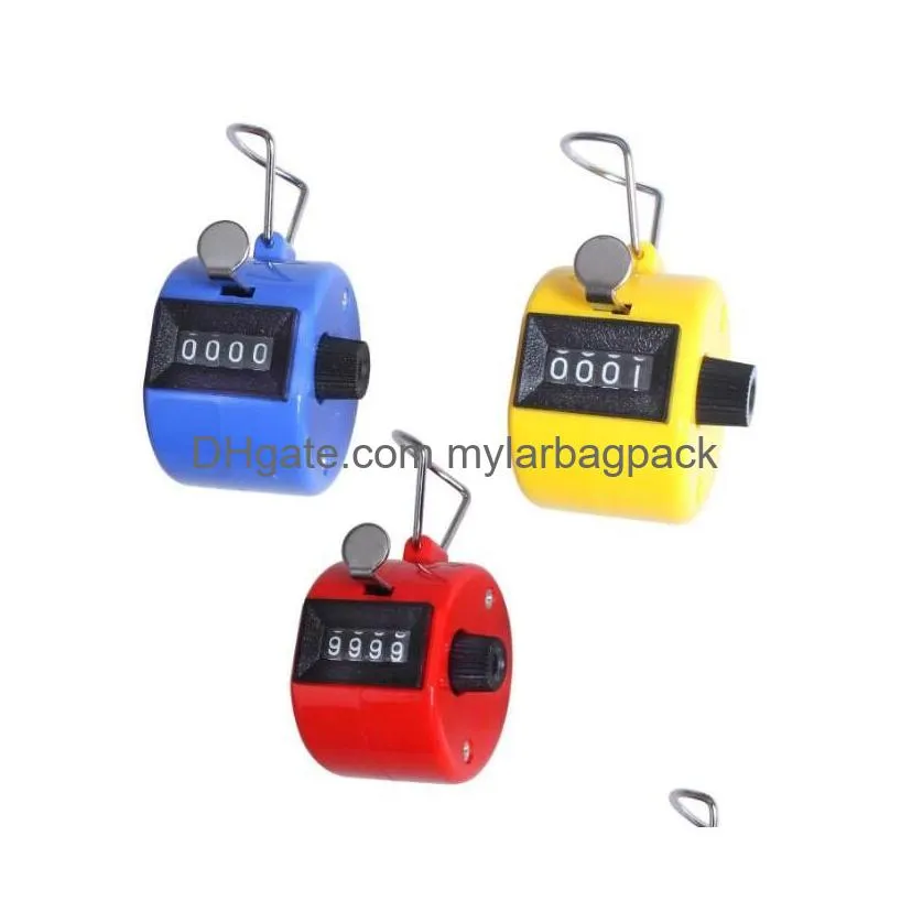 wholesale wholesale 100pcs new 4 digit number hand held manual tally counter digital golf clicker training handy count counters