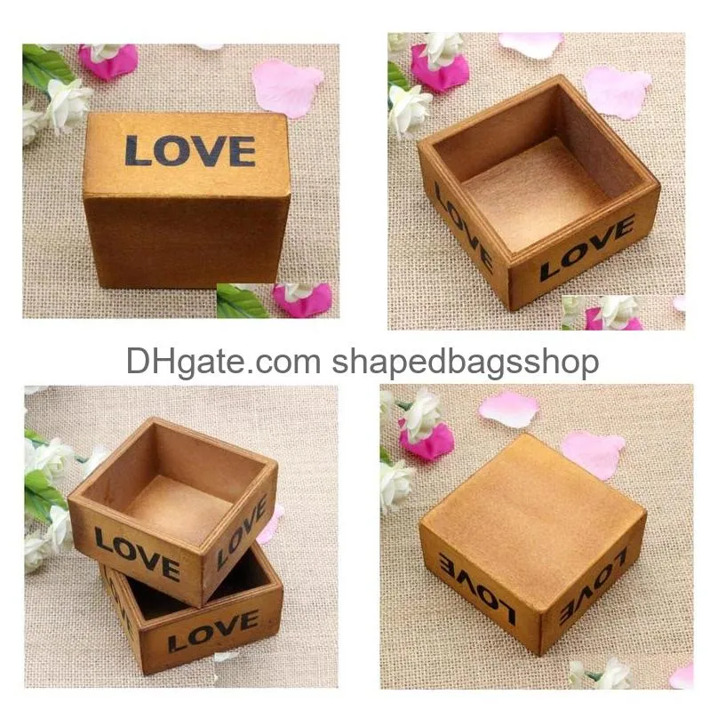 160pcs rustic natural wooden love letter succulent plant flower bed pot box home garden planter free shipping #298658