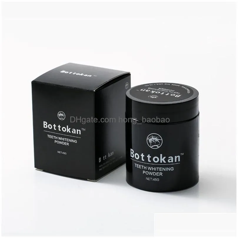45g hardcover color box teeth whitening black activated carbon bamboo charcoal tooth powder