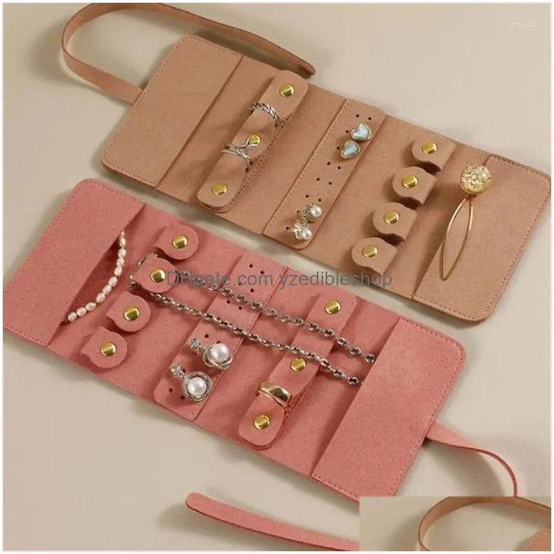 jewelry pouches versatile case roll portable storage box for necklaces/earrings/rings/bracelet/watch travel bags